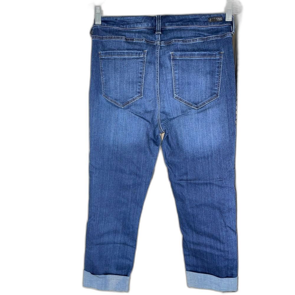 Crop Cuffed Mid Rise Jeans W/8 Liverpool Doheny Dark Blue LN - Picture 3 of 14